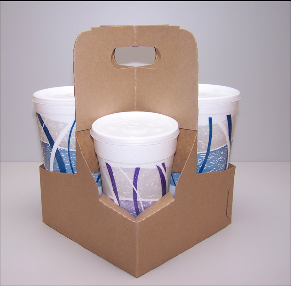 4 CUP CARRIER CARTON 7 1/4 x 7 1/4 x 10 1/4